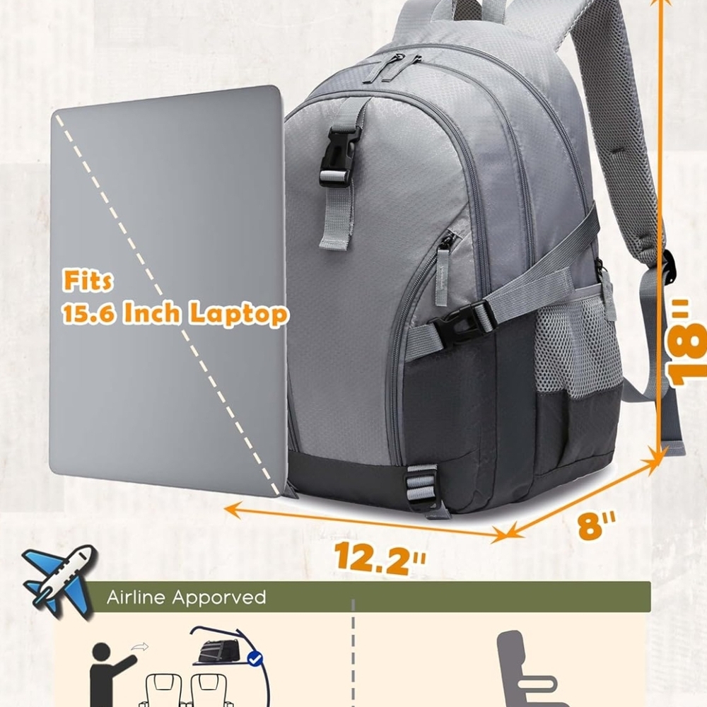 Large Gray Backpack - Picture 2 of 9